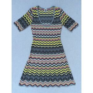 M‎ Missoni Multicolor Wave Patterned Knit Midi dress Approx size IT 38 Small